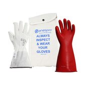 Enespro Class 0 Rubber Voltage 14-inch Glove Kit in Red